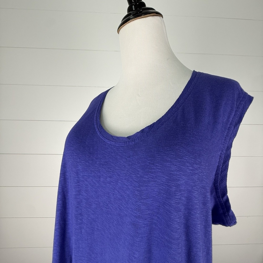 J Jill Drop Waist Maxi Sun T Shirt Dress Plus Women 3X Purple Gauze Tiered Hem - Picture 2 of 6